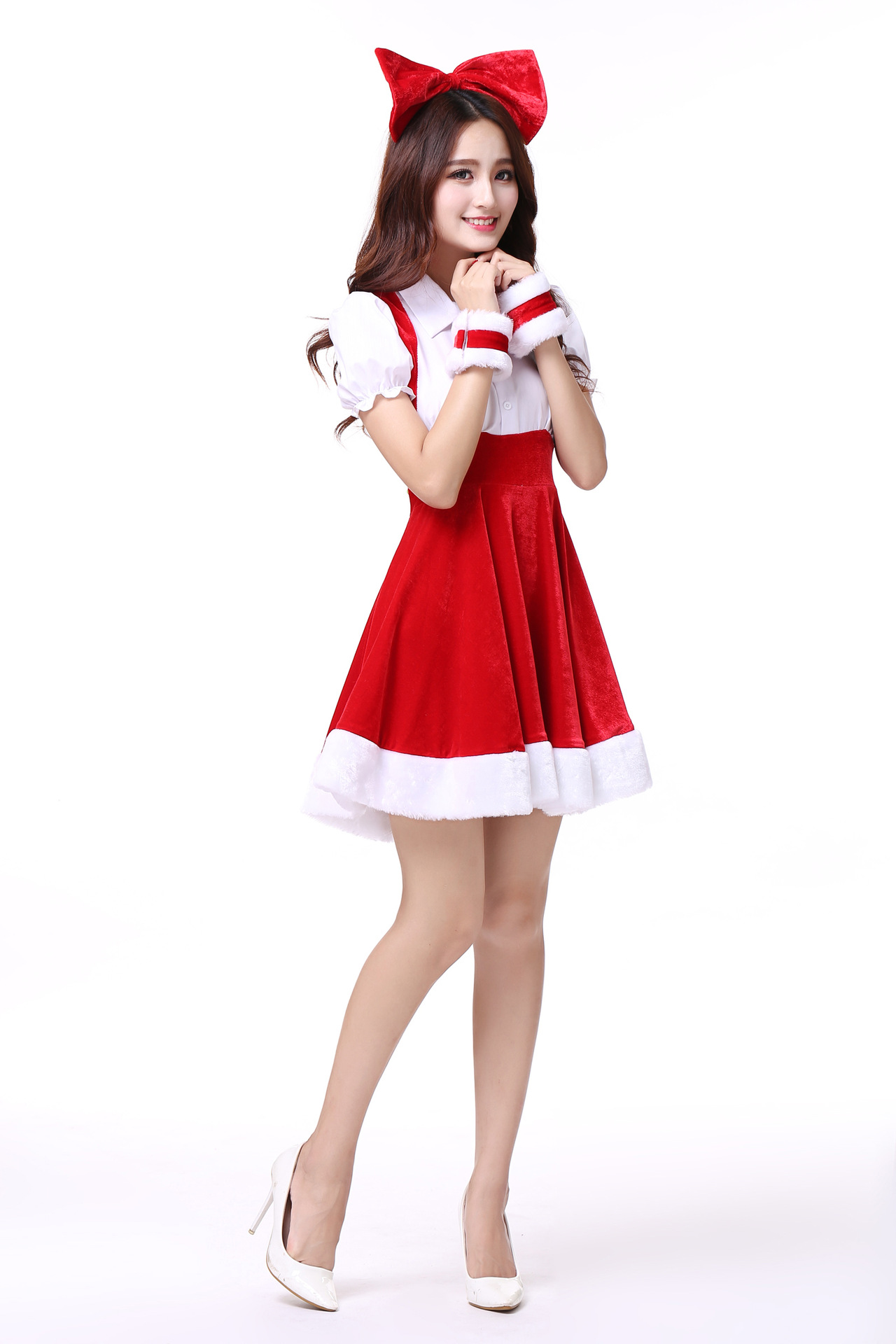 FC148 Christmas Costume Party Sweetheart Miss Halloween Santa Cosplay Dress